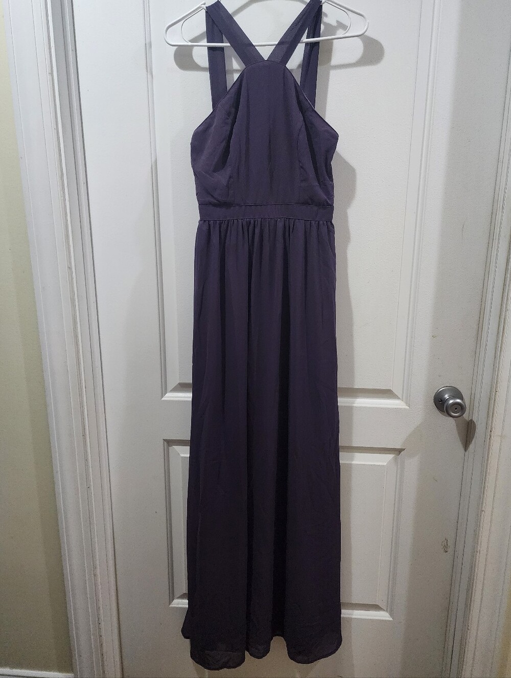 Lulus Women's Dusty Purple Air of Romance Chiffon Maxi Bridesmaid Dress Small S